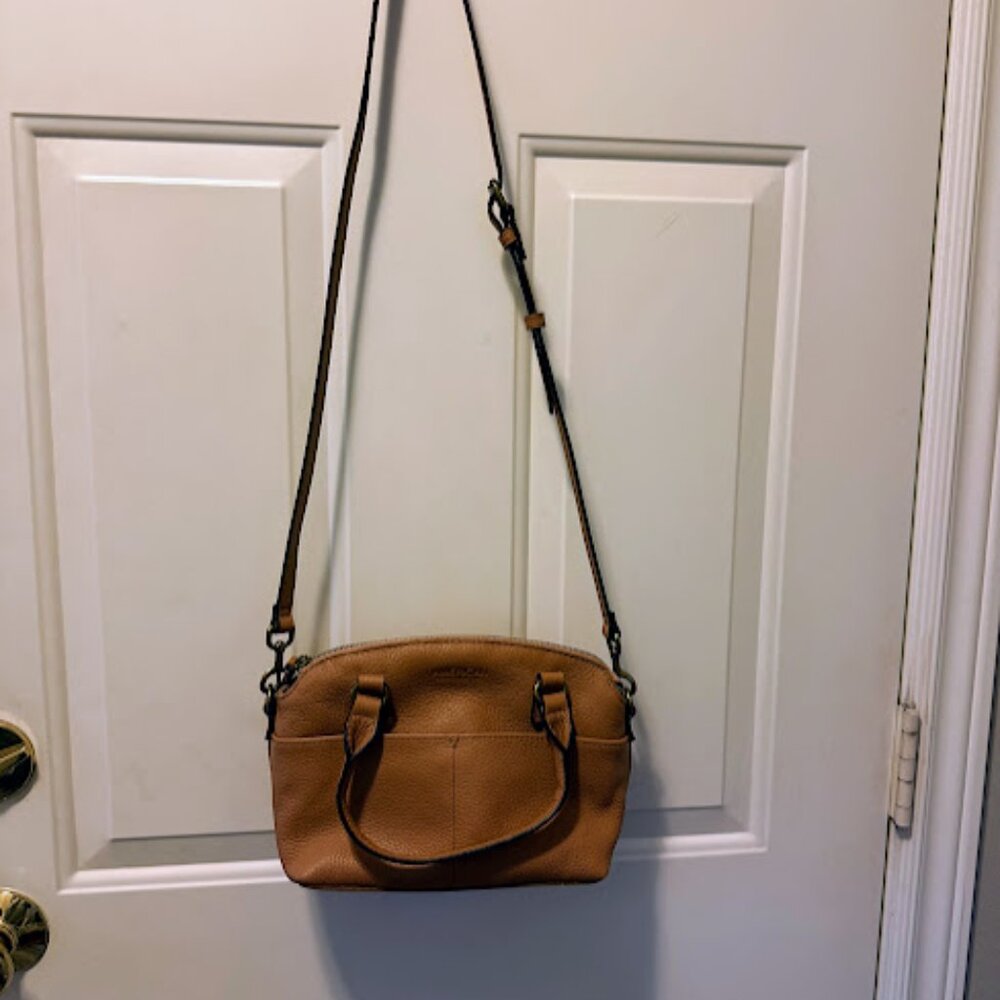 American Leather Co.  Pebble Leather Crossbody Carrie - Tan - Picture 5 of 16